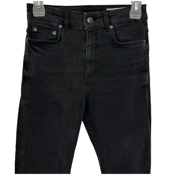Zara ZW Collection High Waist Skinny Jeans Black Distressed Size 4 - Picture 6 of 13